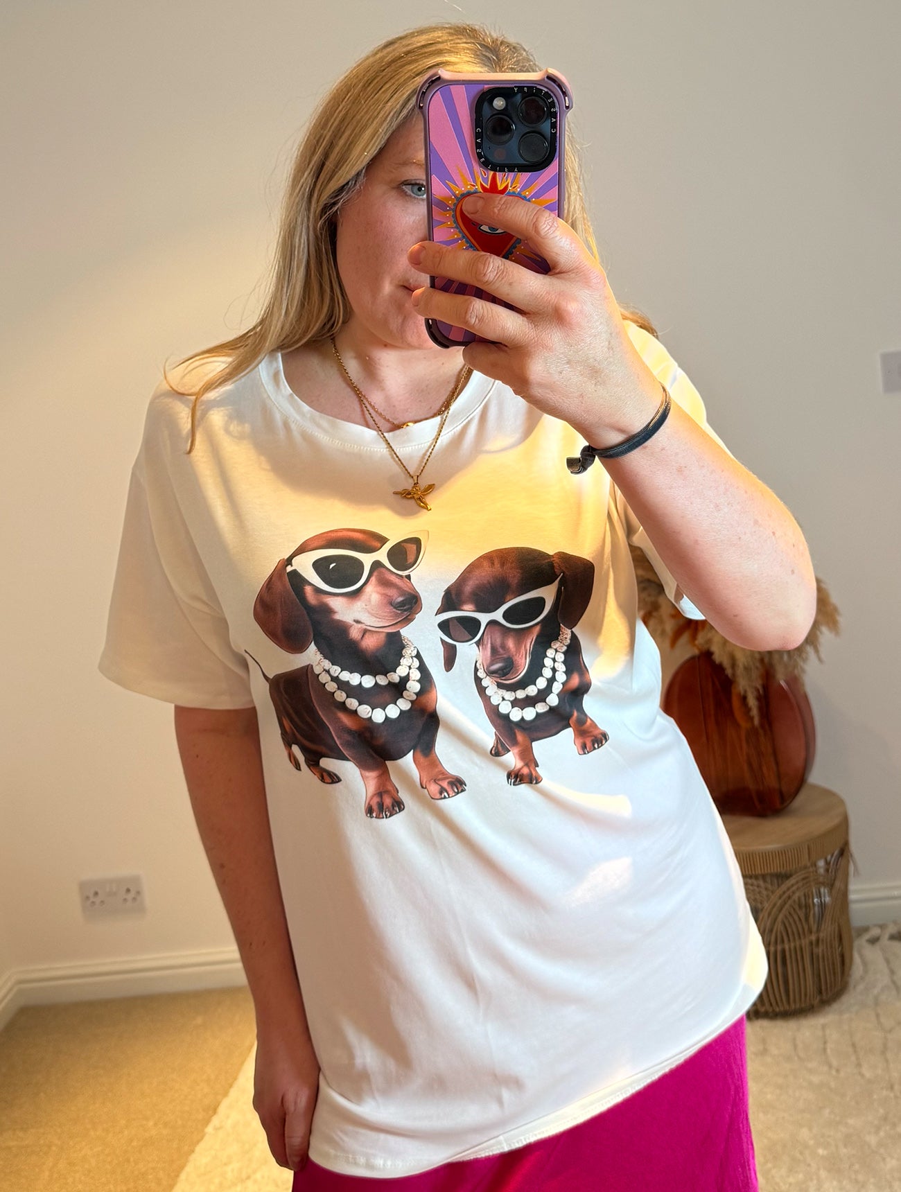 Sausage Dog Divas Graphic Tee | White