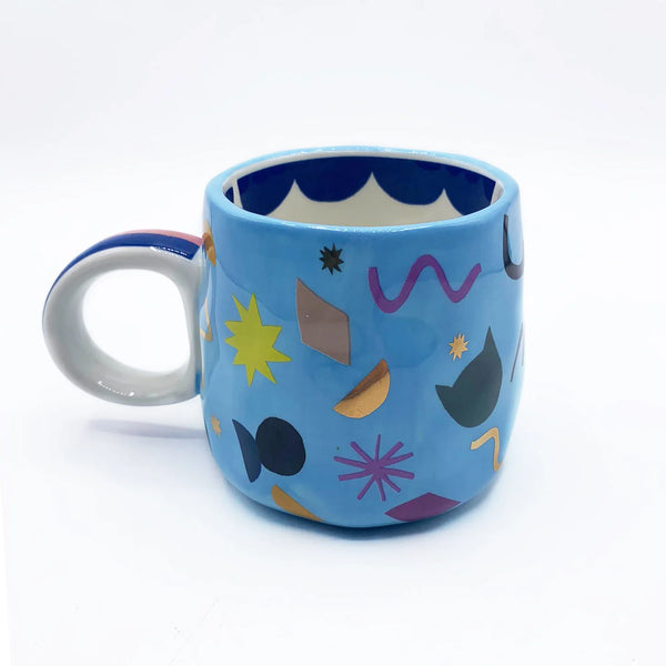 Small Talk 'I Work Hard' Cat Mug