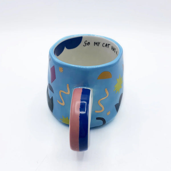 Small Talk 'I Work Hard' Cat Mug