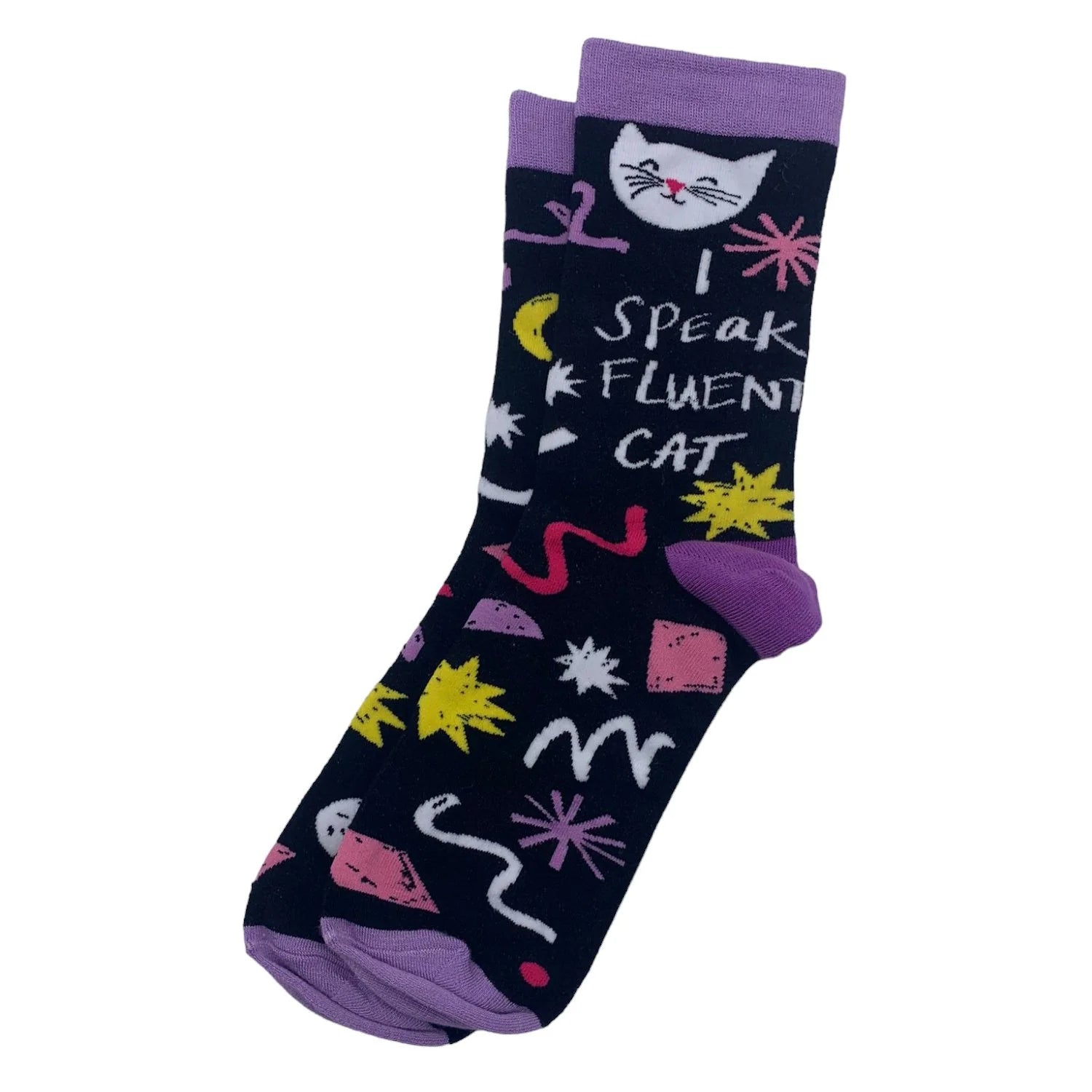 Small Talk 'I Speak Fluent Cat' Socks