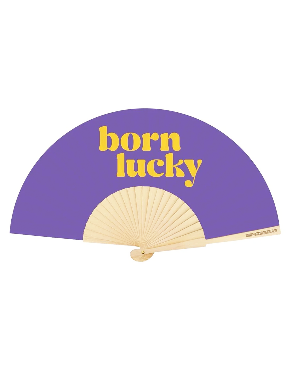 Born Lucky Slogan 23cm Fan