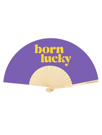 Born Lucky Slogan 23cm Fan