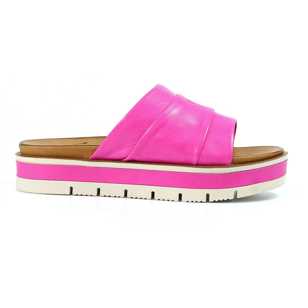 Lunar | Sorrento Leather Slip On Sandal | Fuchsia Pink
