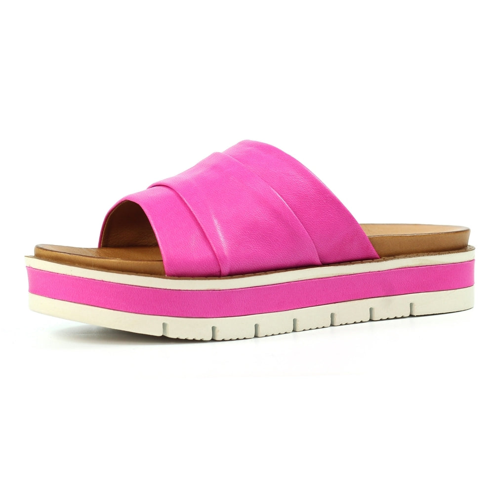 Lunar | Sorrento Leather Slip On Sandal | Fuchsia Pink