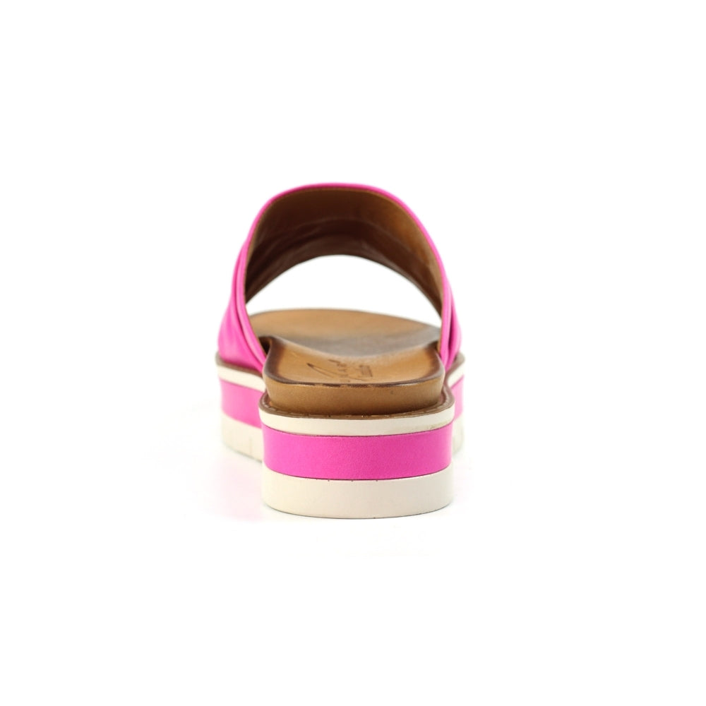 Lunar | Sorrento Leather Slip On Sandal | Fuchsia Pink