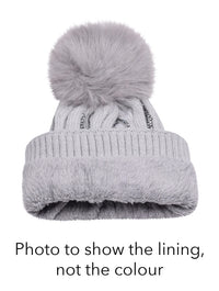 Diamante Detail Bobble Hat | Navy