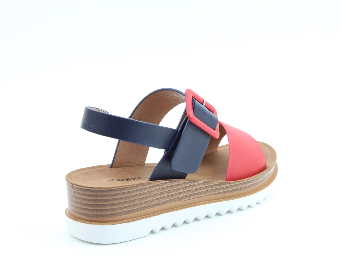 Pistachio Low Wedge Sandal | Navy/Red