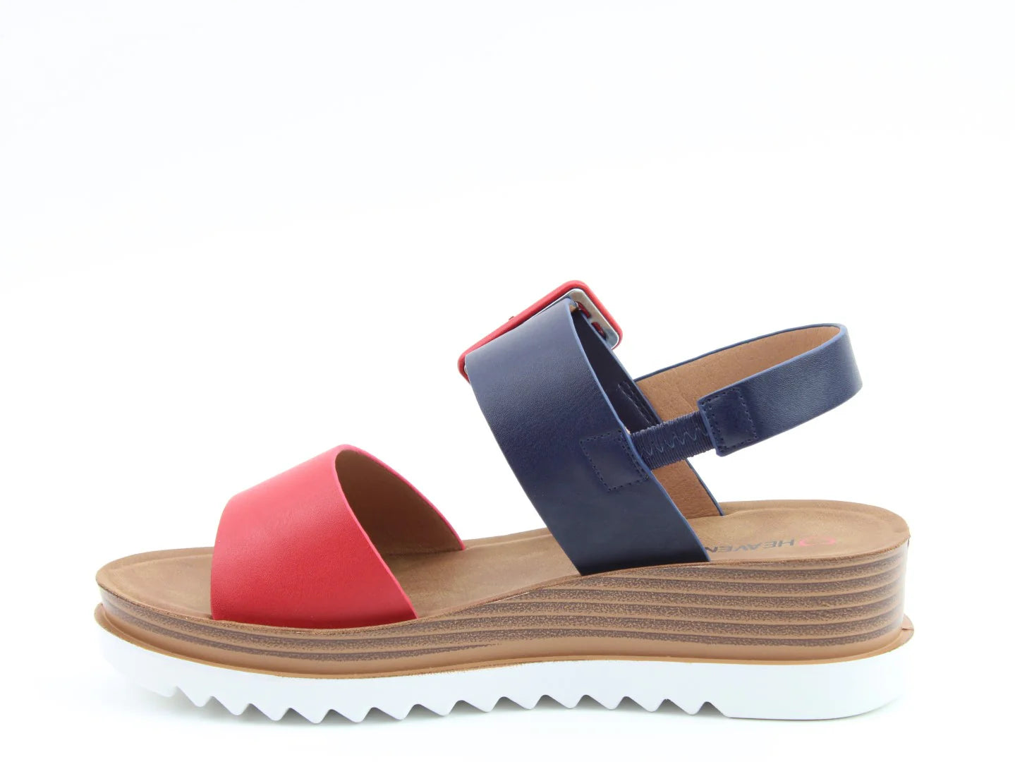 Pistachio Low Wedge Sandal | Navy/Red