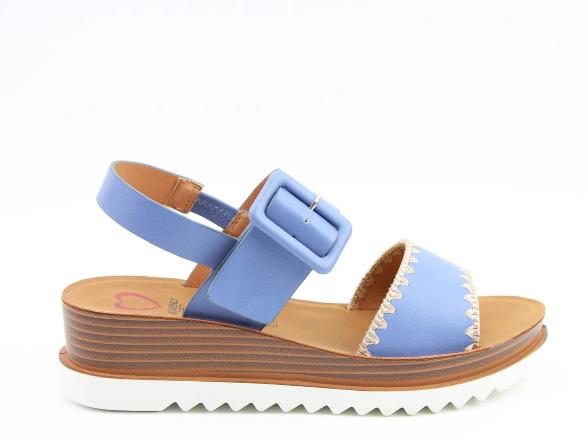 Anya Low Wedge Sandal | Blue