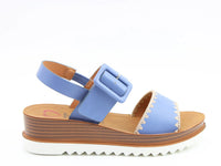 Anya Low Wedge Sandal | Blue
