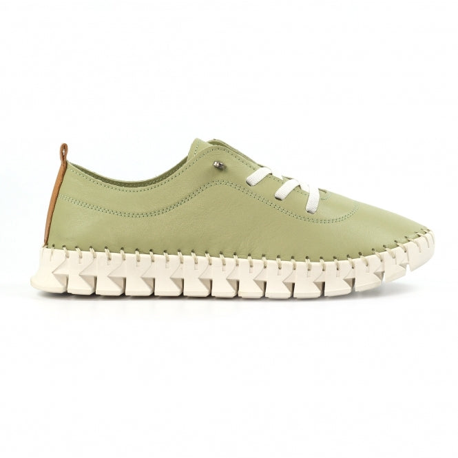 Lunar|St Austell Leather Plimsoll | Khaki