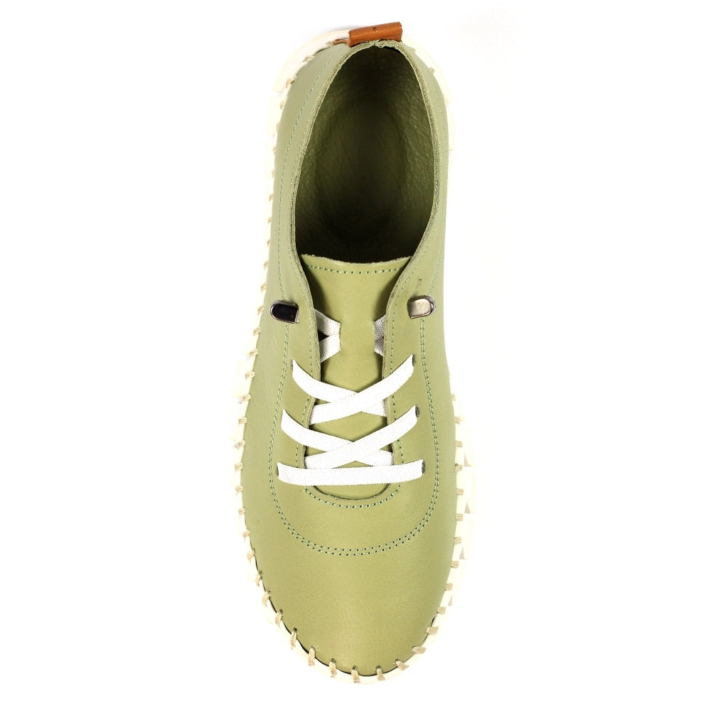 Lunar|St Austell Leather Plimsoll | Khaki