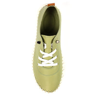 Lunar|St Austell Leather Plimsoll | Khaki