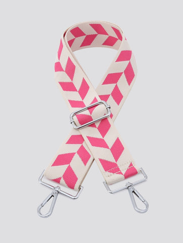 Retro Chevron Bag Strap | Dark Pink