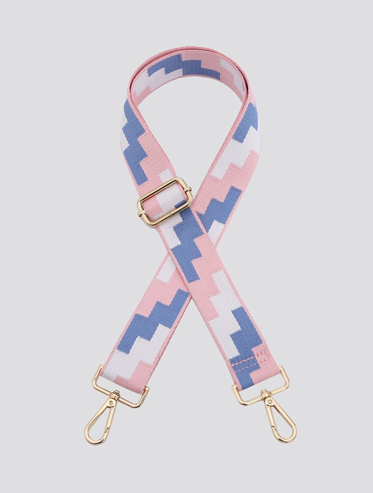 Slim Pastel Geometric Bag Strap | Blue/Pink