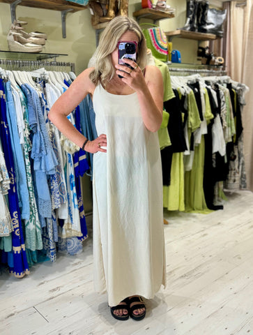 Camille Spaghetti Strap Maxi Dress | Ivory