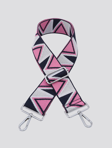 Zig Zag Bag Strap | Pink/Grey