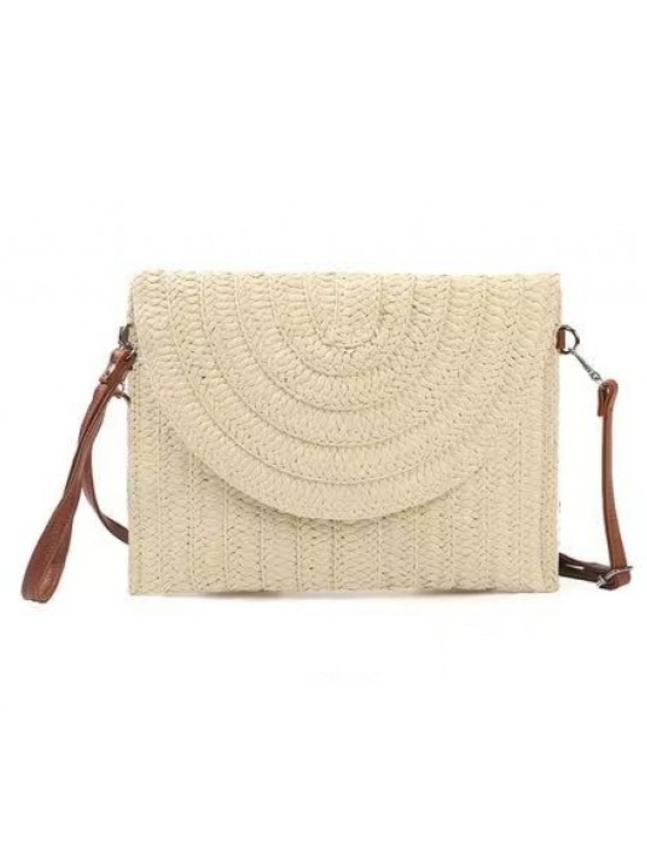 Straw Clutch Bag | Beige