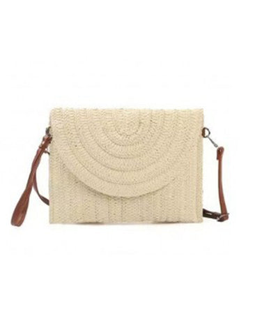 Straw Clutch Bag | Beige