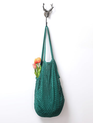 String Shopping Bag (Lined) | Dark Green