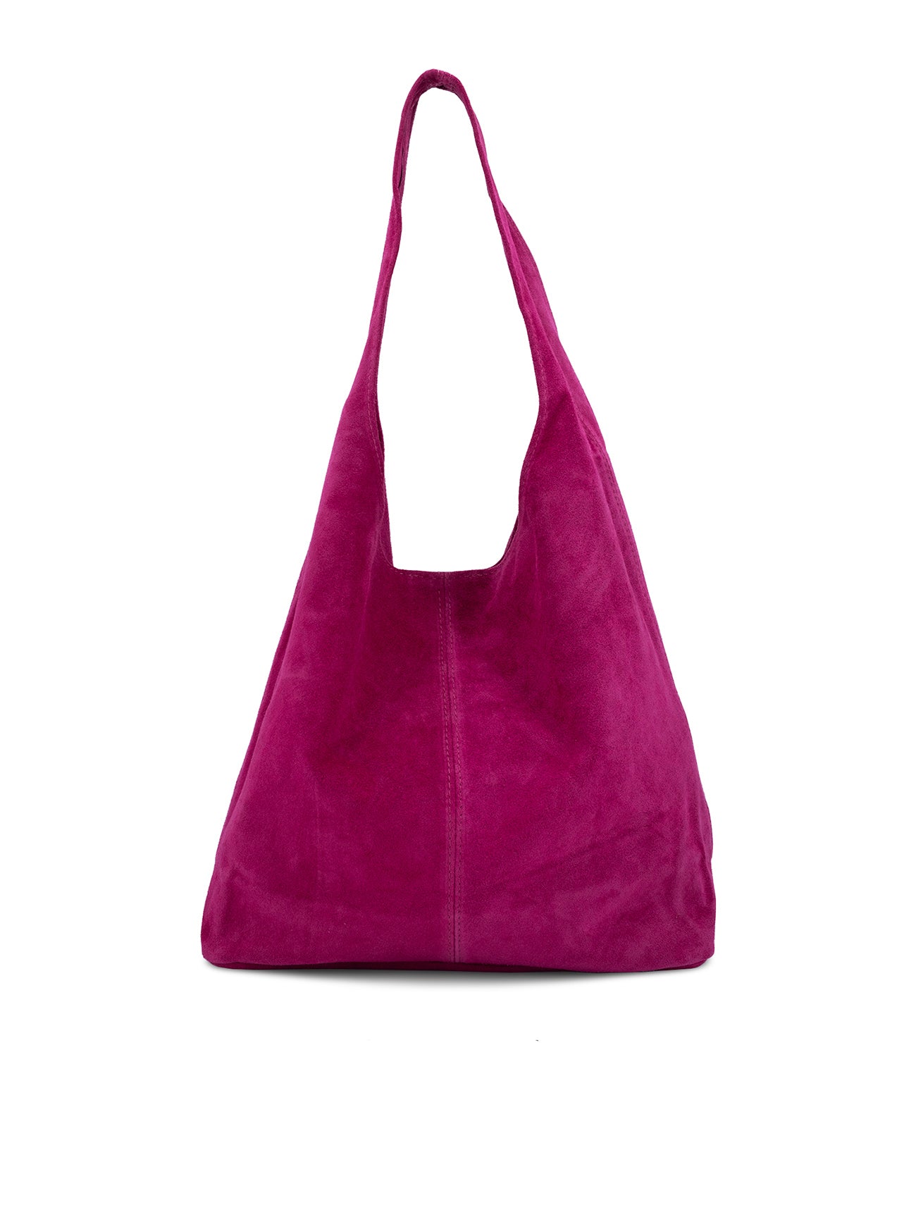 Suede Slouchy Hobo Bag | Magenta