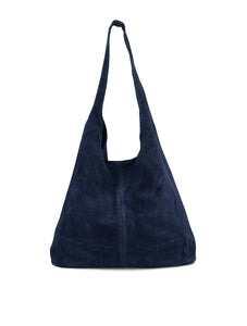 Suede Slouchy Hobo Bag | Navy
