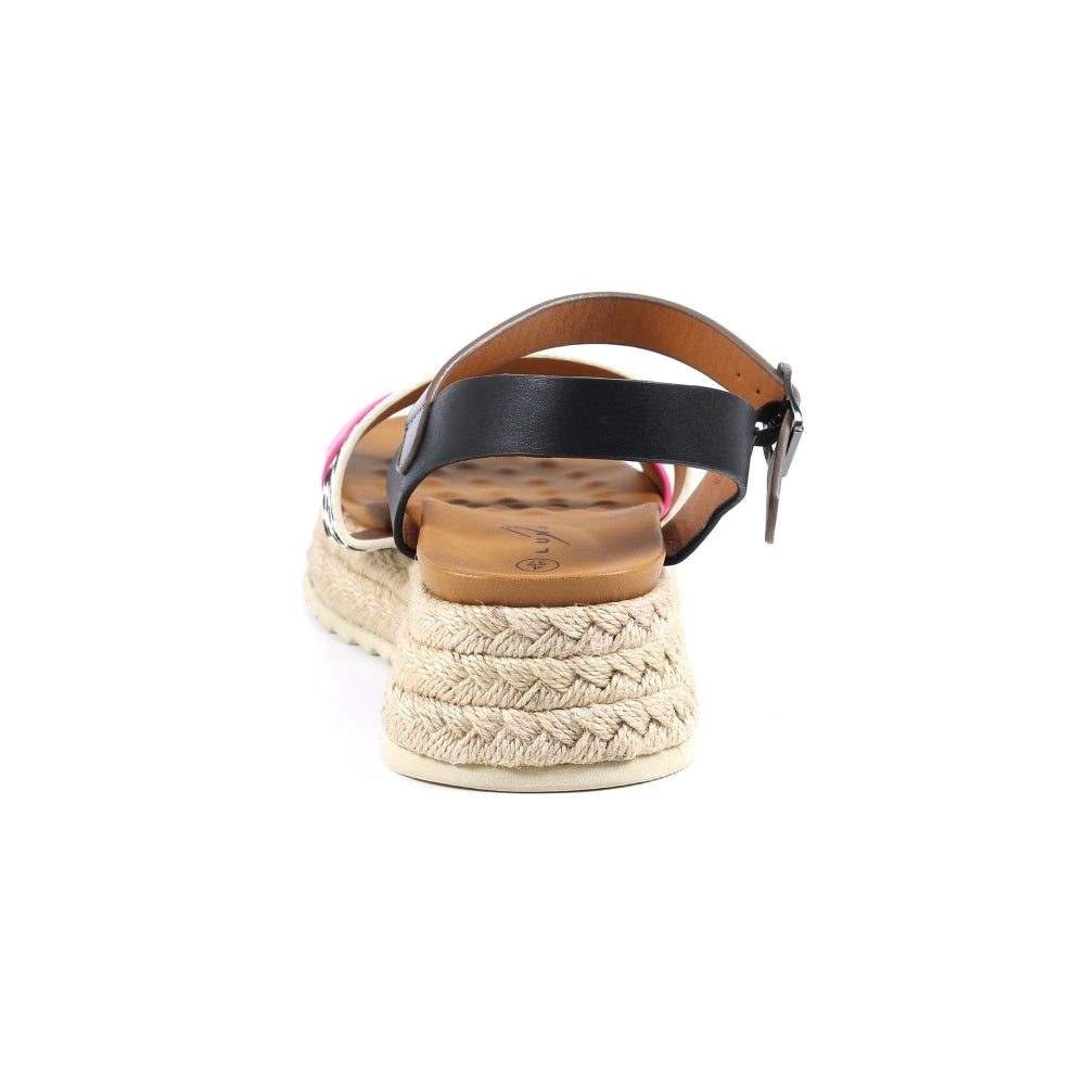 Lunar | Summer Chunky Animal Print Sandal | Fuchsia