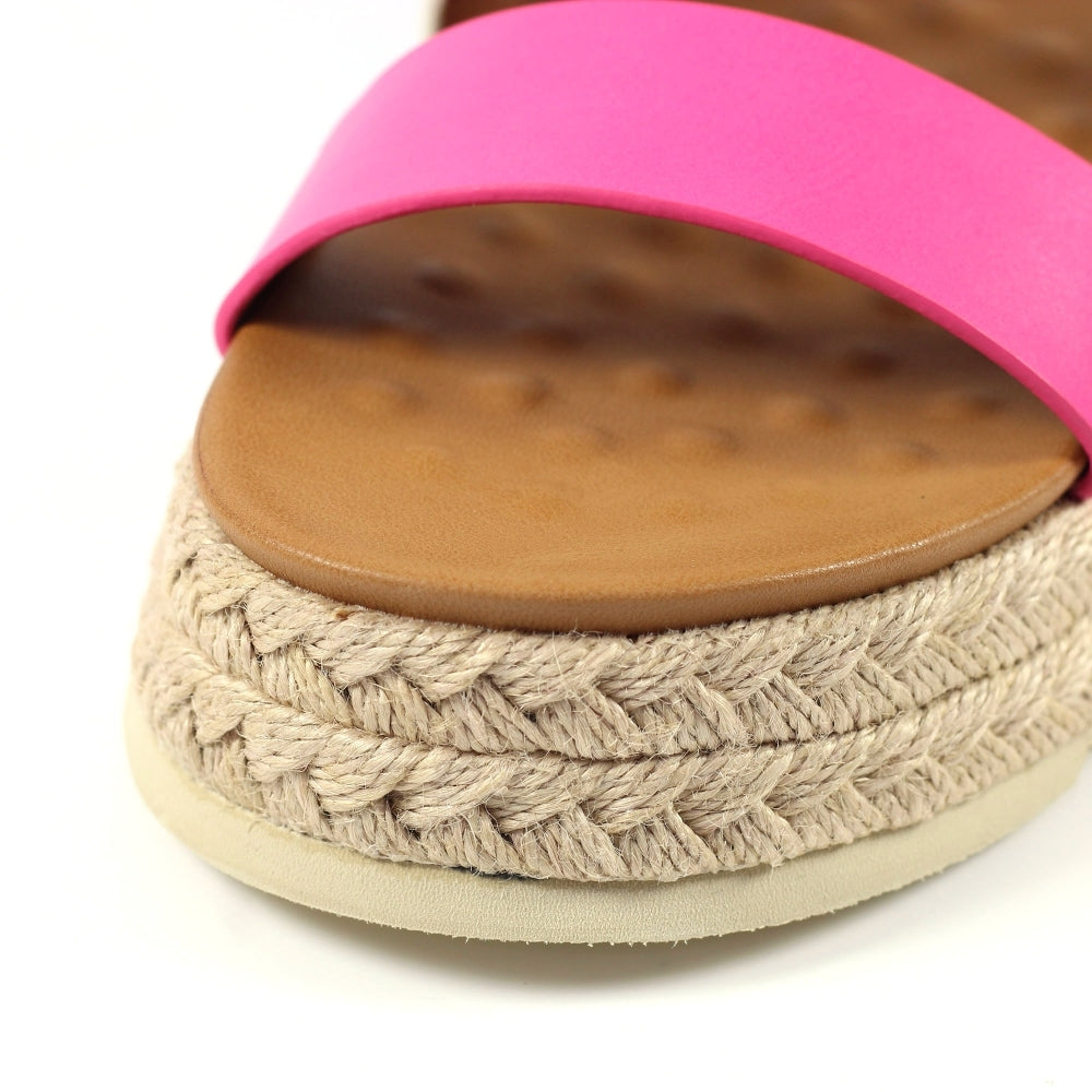 Lunar | Summer Chunky Animal Print Sandal | Fuchsia