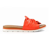 Lunar | Sunshine Leather Slip On Sandal | Orange