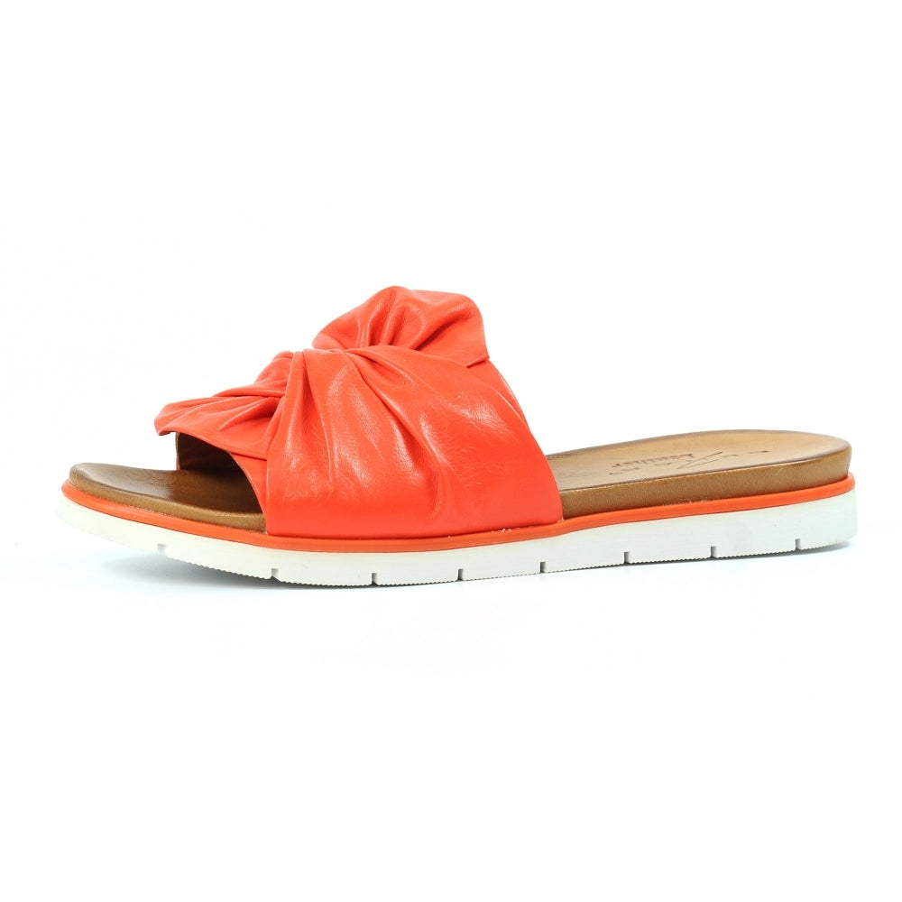 Lunar | Sunshine Leather Slip On Sandal | Orange