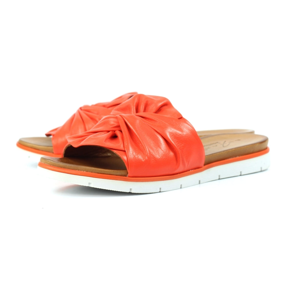 Lunar | Sunshine Leather Slip On Sandal | Orange