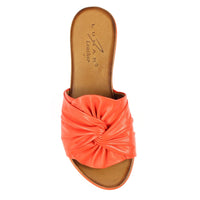Lunar | Sunshine Leather Slip On Sandal | Orange
