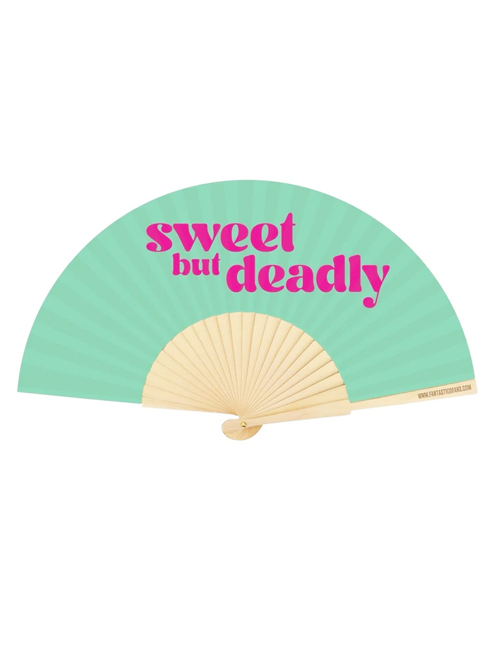 Sweet But Deadly Slogan 23cm Fan