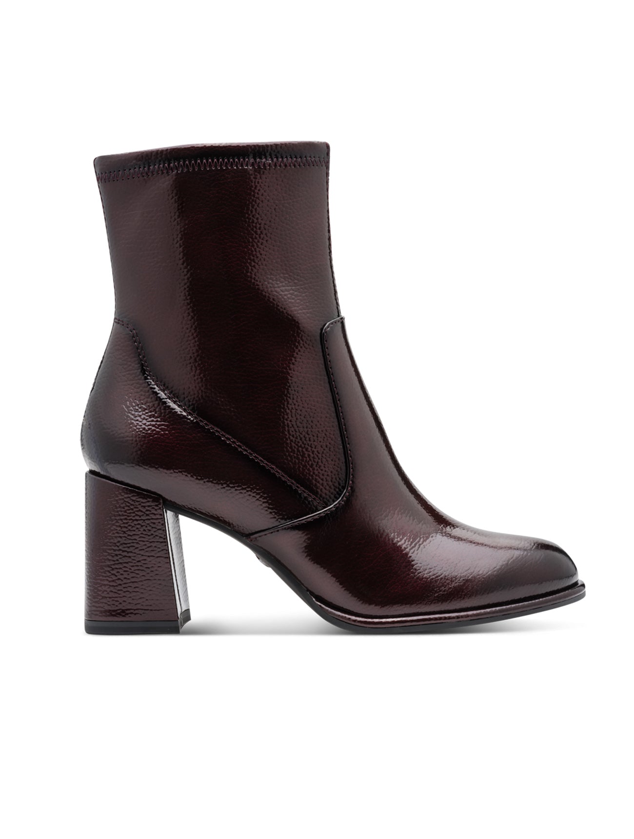 Tamaris | Patent Heeled Ankle Boot | 25357 | Merlot