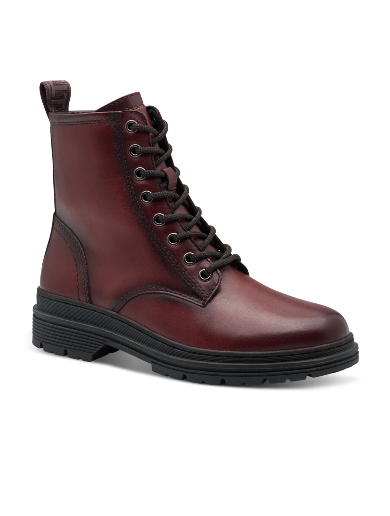 Tamaris | Leather Lace Up Ankle Boot | 25230 | Red