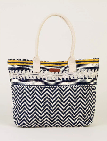 Tassel Beach Bag | Navy Multi