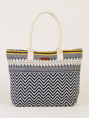 Tassel Beach Bag | Navy Multi