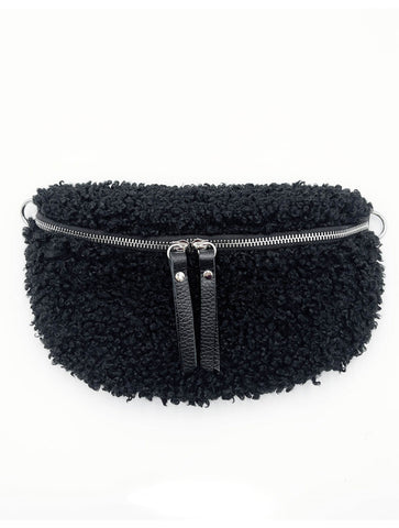 Teddy Crossbody Bag With Leather Strap | Black