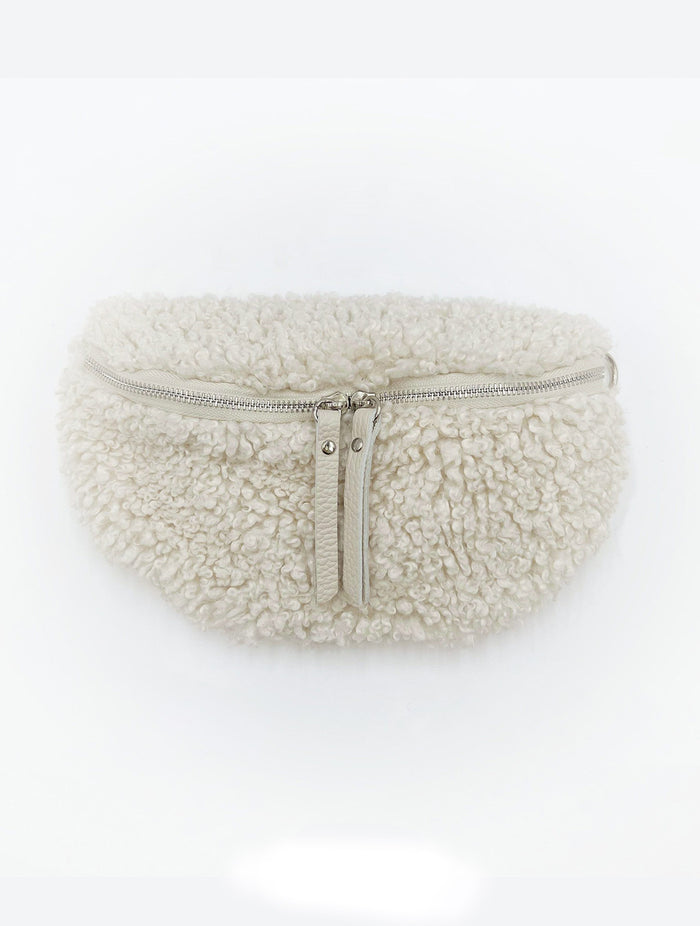 Teddy Crossbody Bag With Leather Strap | Cream