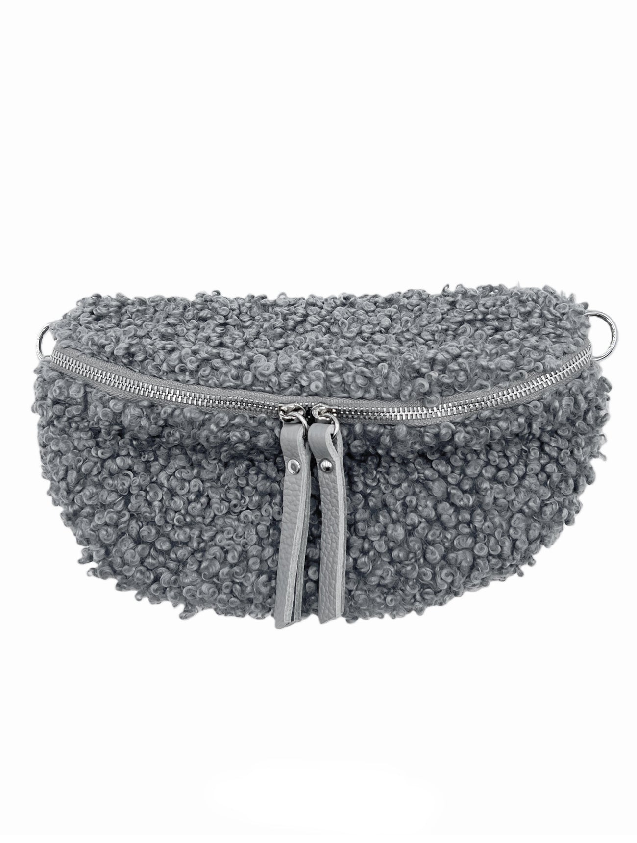 Teddy Crossbody Bag With Leather Strap | Grey