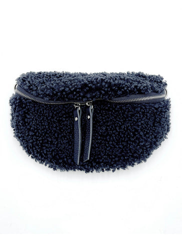 Teddy Crossbody Bag With Leather Strap | Navy