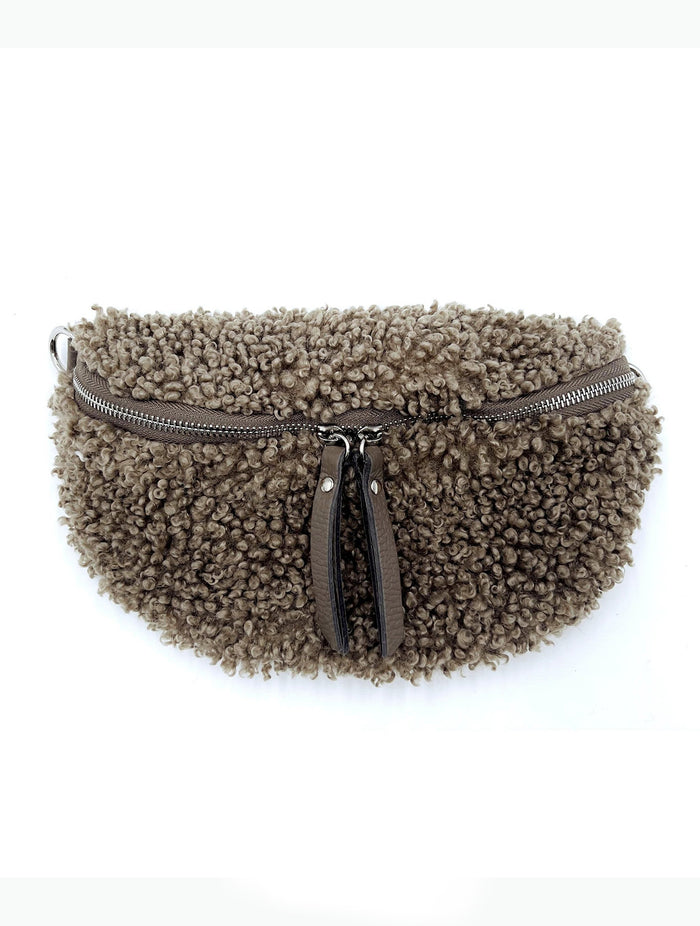 Teddy Crossbody Bag With Leather Strap | Taupe