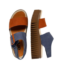 ART | 1578 Brighton Platform Sandal | Ocean/Dark Orange