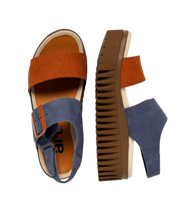 ART | 1578 Brighton Platform Sandal | Ocean/Dark Orange