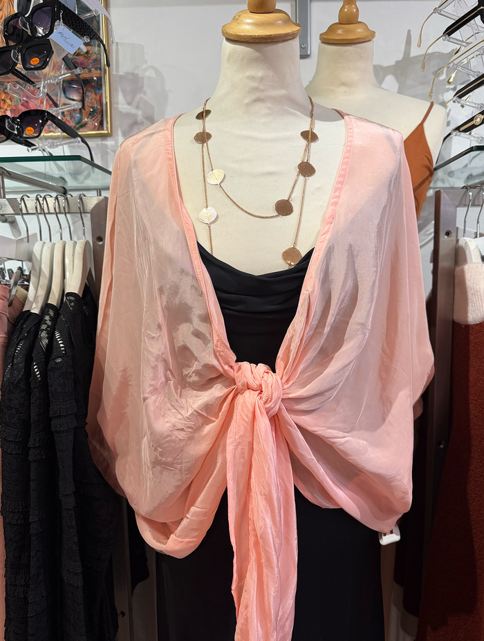 Tie Front Cover Up Top | Soft Peach