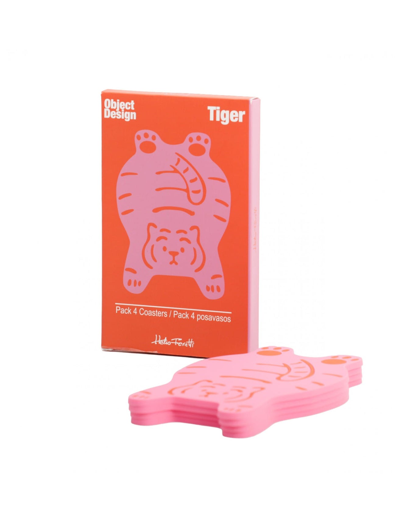 Helio Ferretti | Pink Tiger Coasters | Set of 4