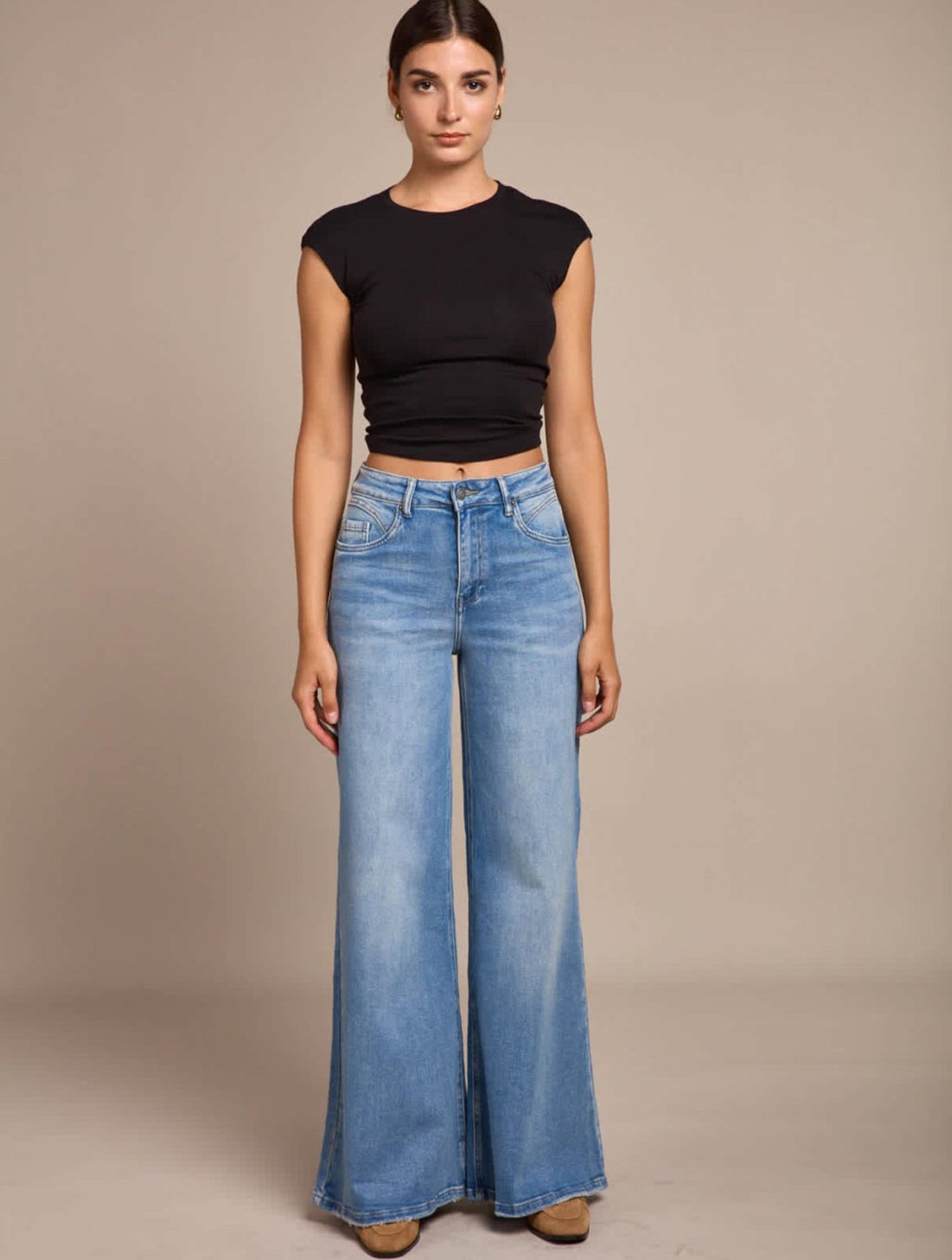 Toxik3 Wide Leg Flared Jean | Vintage Soft Wash