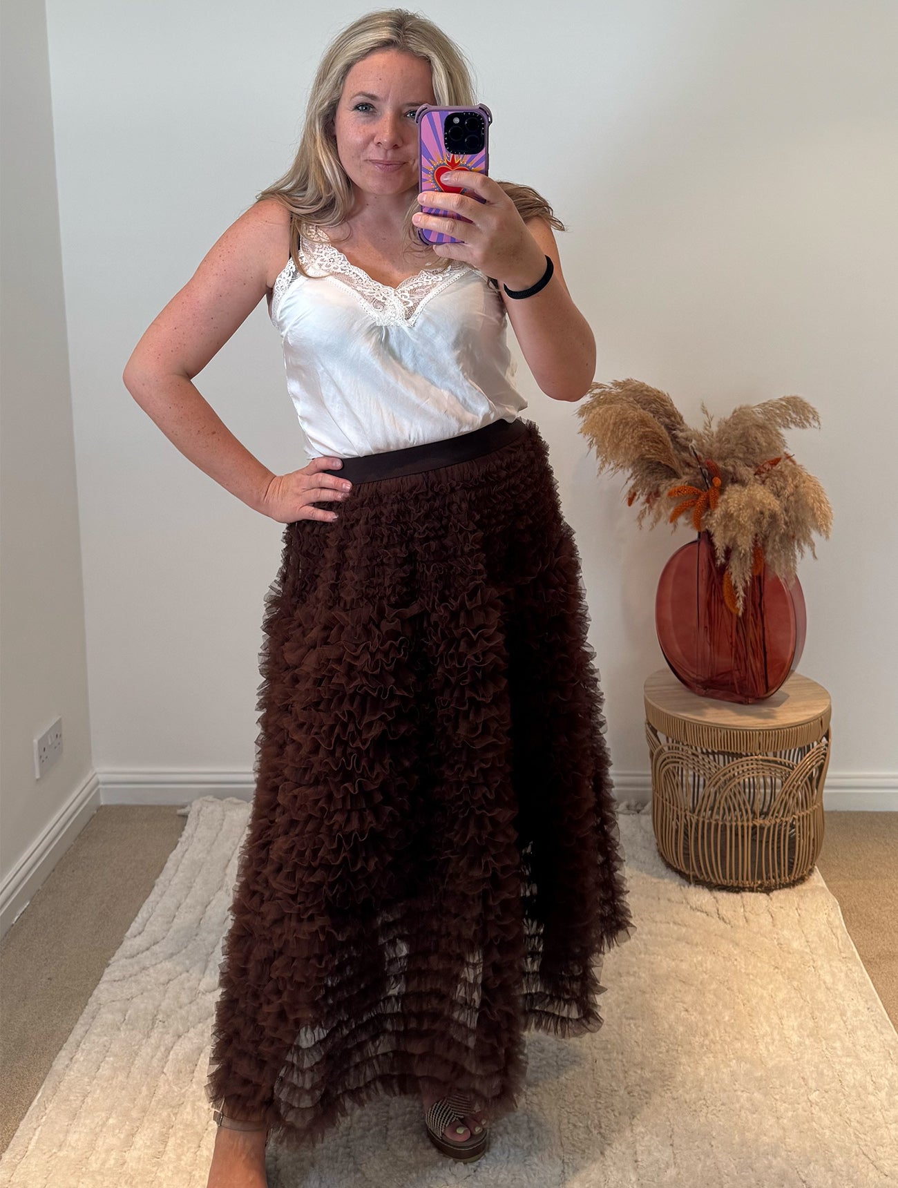 Fluffy Layered Tulle Skirt | Chocolate Brown