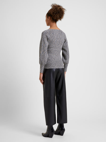 Autumn Marl Knit Square Neck Jumper | J8VAJ | Artichoke Marl