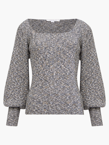 Autumn Marl Knit Square Neck Jumper | J8VAJ | Artichoke Marl